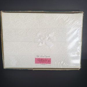 VTG Ivory White Percale Pillowcases MCM 200 Thread Count Cotton Linens Lace 1pr